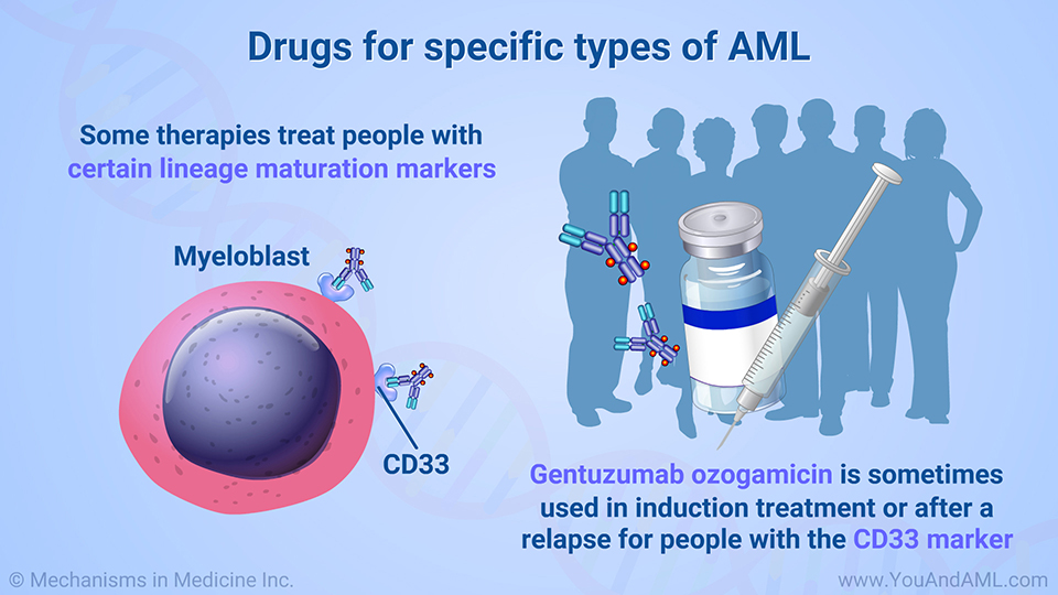 Drugs for specific types of AML